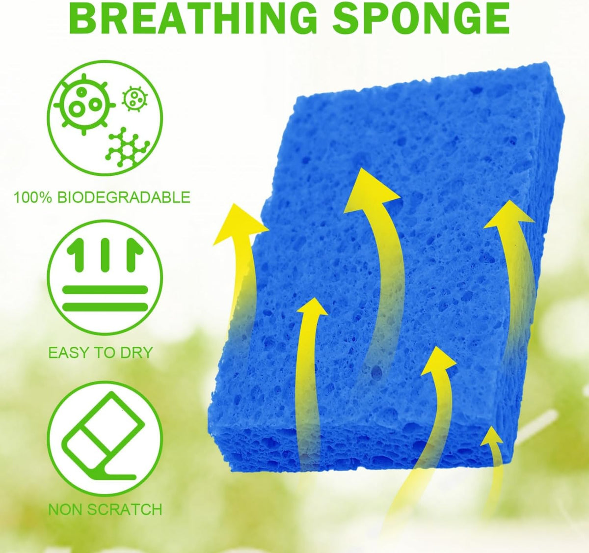 YoleShy Sponge Kitchen Natural Cellulose Sponges 10 Pack Compressed Sponges for Cleaning Reusable Dish Sponges Kitchen Non-Scratch DIY for Kids