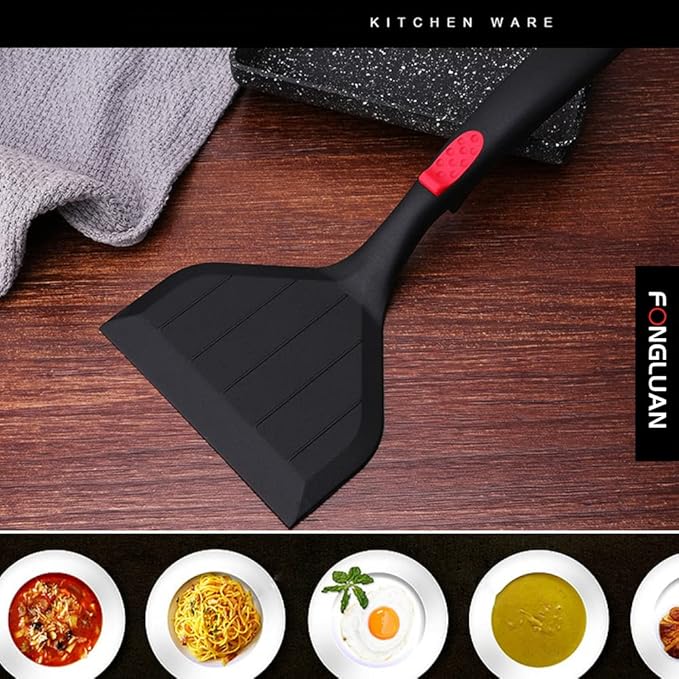 Silicone Wide Turner/Spatula Kitchen Spatulas Nonstick Cookware for Cooking & Serving Heat-Resistant BPA Free Cooking Utensils