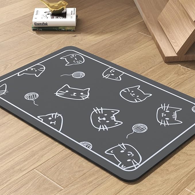 Pet Feeding Mat-Absorbent Dog Mat for Food and Water Bowl-No Stains Quick Dry Water Dispenser Mat-Dog Accessories Pet Supplies-Bowl for Messy Drinkers(Cats,17"x28"