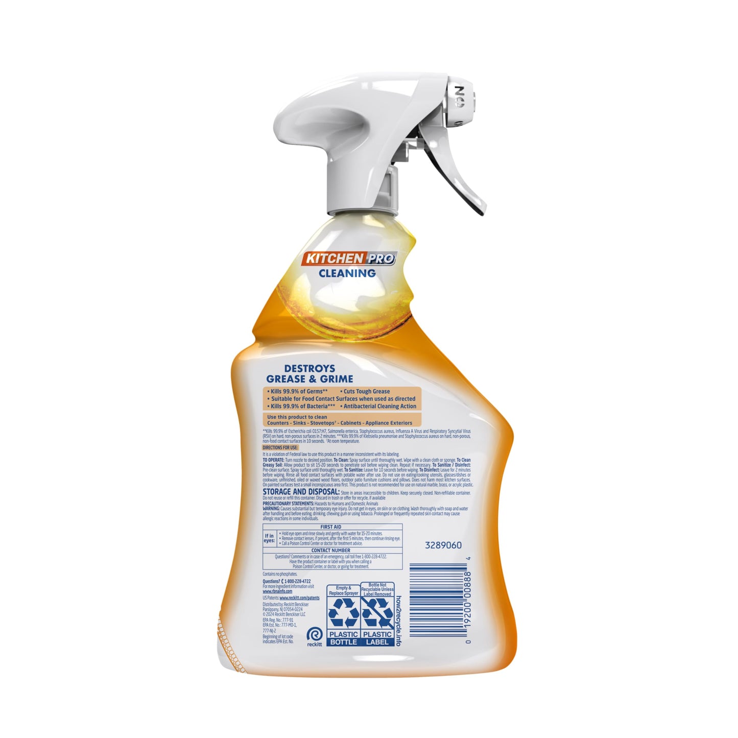 Lysol All Purpose Kitchen Cleaner Spray, For Grease & Grime, Citrus, 22 oz