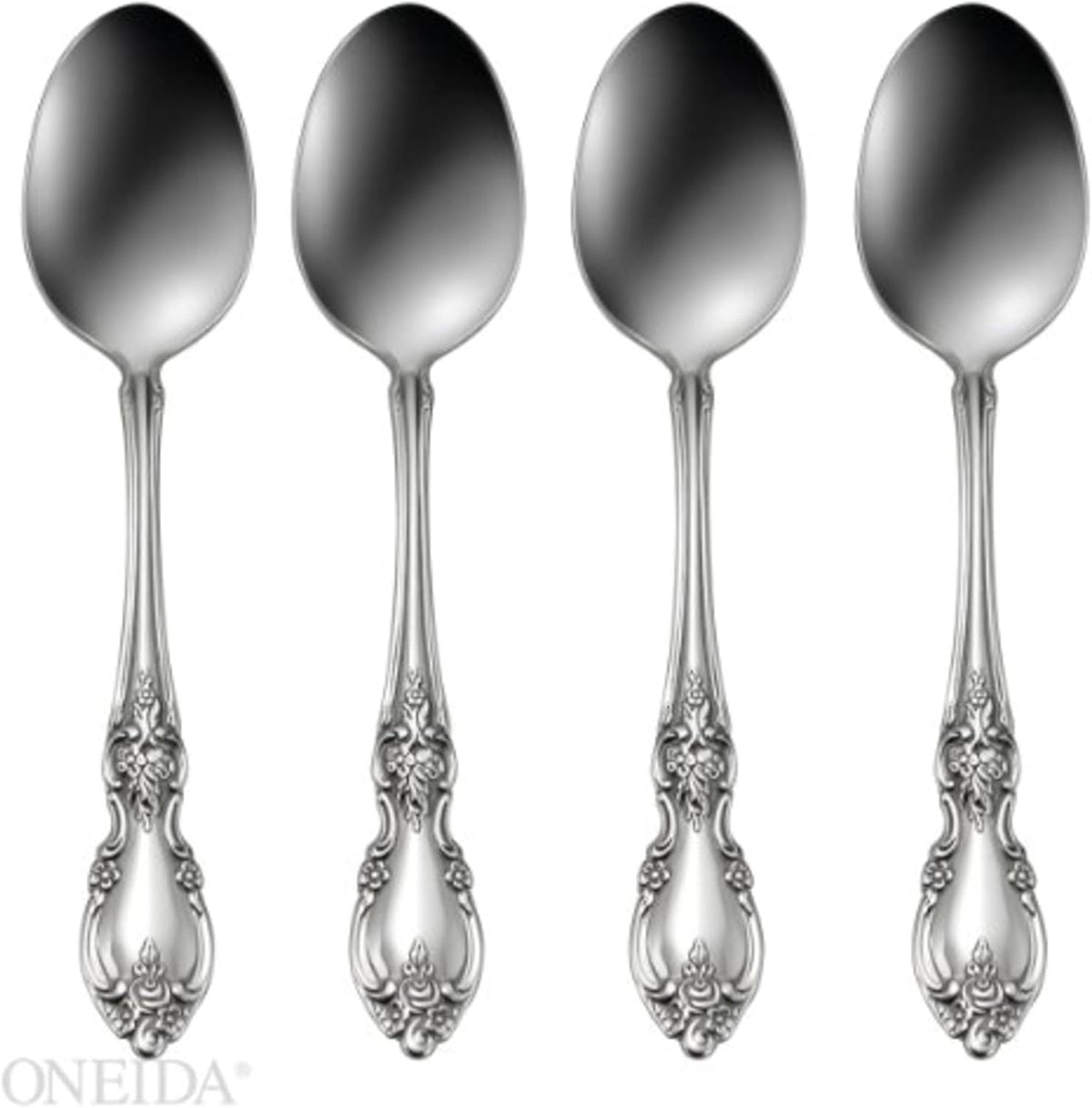 Oneida Louisiana Fine Flatware Dinner Spoons, Set of 4, 18/10 Stainless Steel