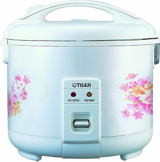 Tiger JNP-1500-FL 8-Cup (Uncooked) Rice Cooker and Warmer, Floral White