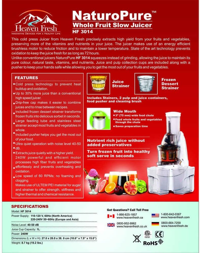 HF-3014 Slow Masticating Juicer (Off White)