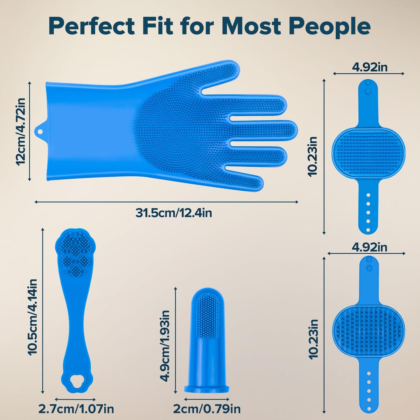 6PCS Grooming & Bath Supplies for Dogs, Cats | Dog Washing Gloves | Dog Bath Brush | Dog Shower Brush | Pet Grooming Gloves | Dog Grooming kit | Pet Supplies for Showerhead & Sprayer (Navy Blue)