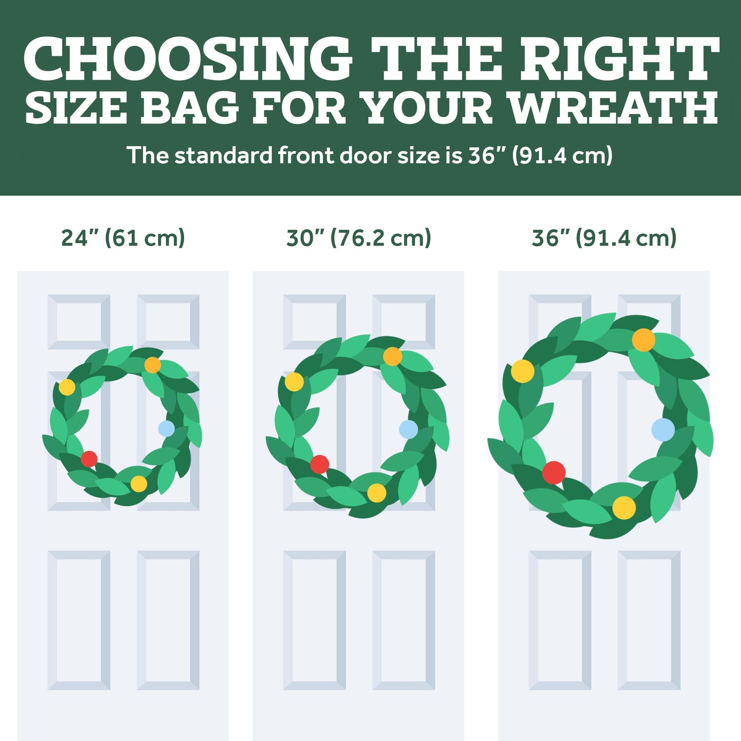 ZOBER 2 Pack Oxford Christmas Wreath Storage Container 30 Inch - Wreath Bag for Artificial Wreaths Box - Waterproof Fabric, Dual Zippered Wreaths Storage Bag With Strong Durable Handles - Black