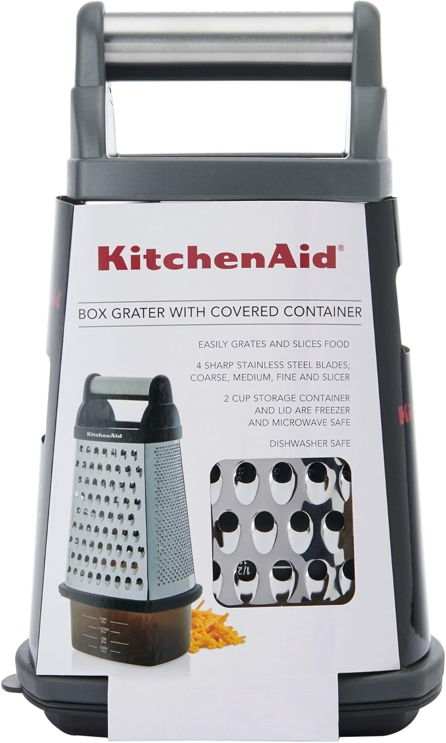 KitchenAid Gourmet Box Grater, Charcoal Gray, 10 Inch
