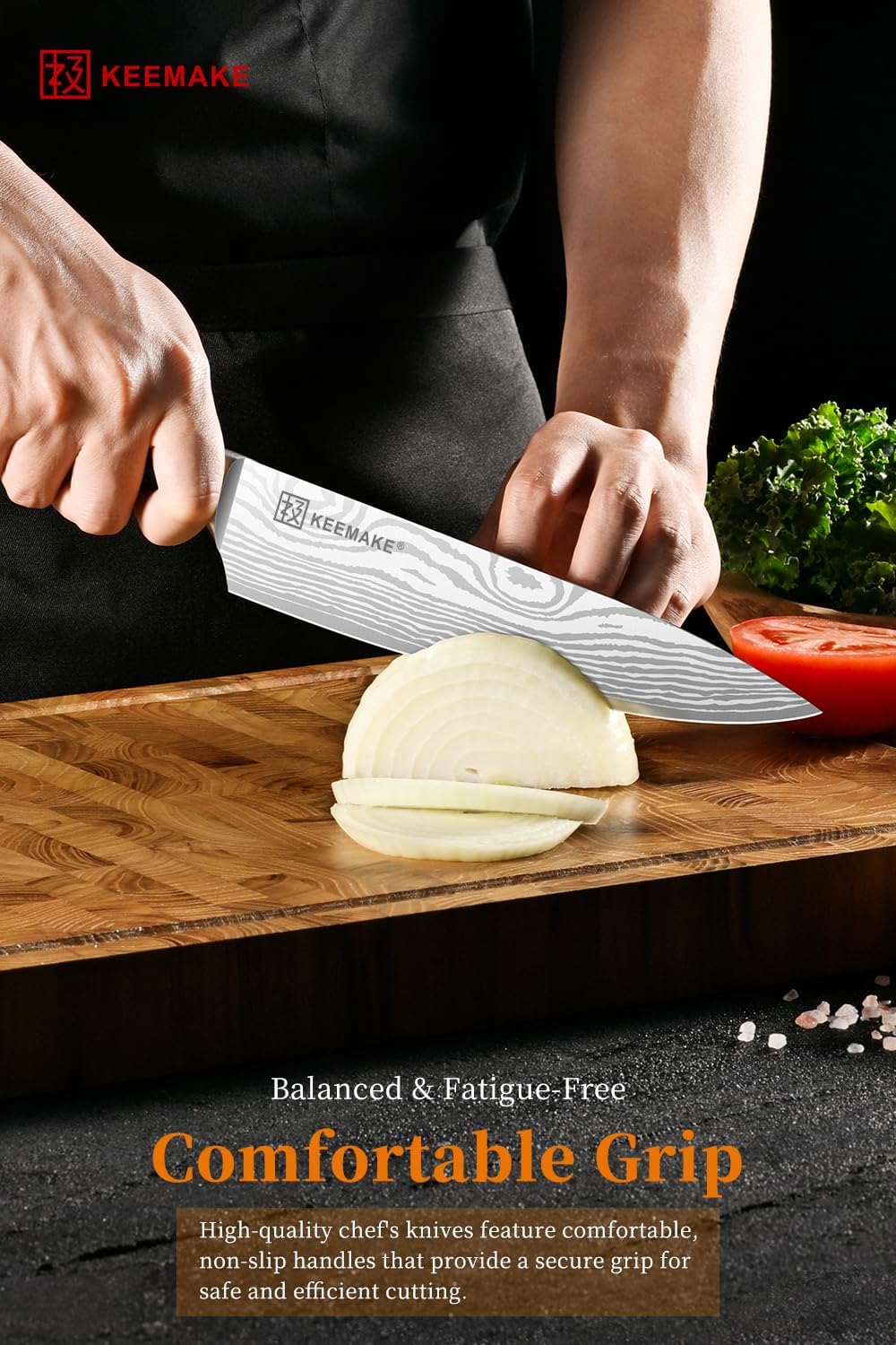 KEEMAKE Chef Knife 8 Inch - Ultra Sharp Kitchen Knife 1.4116 High Carbon Stainless Steel Blade, Ergonomic Handle, Professional Meat Knife for Home Cooking & Chefs, w/Sheath & Gift Box