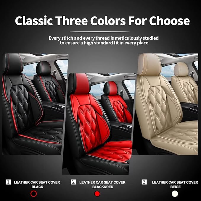 AOMSAZTO Car Seat Covers Fit for Dodge Charger 2007-2026 Leather Car Seat Cover Seat Cushion Protector Airbag Compatible Waterproof 2 Front Seats Beige