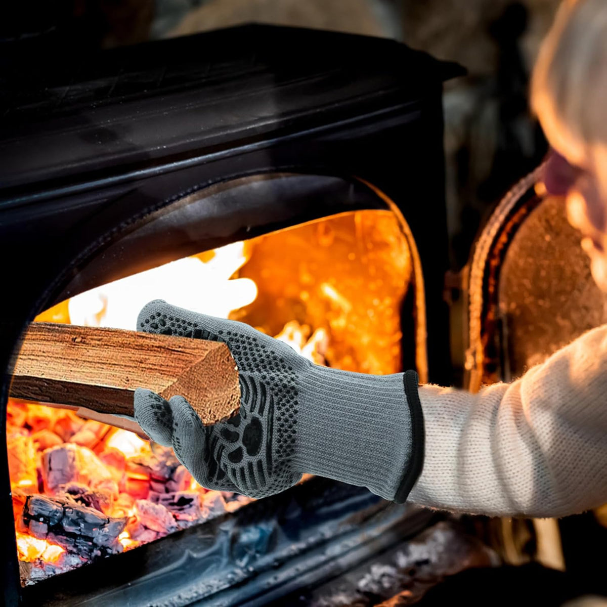 UBeesize BBQ Gloves (Bear Paw), 1472°F Heat Resistant Grill Gloves, Fireproof Oven Gloves for Cooking, Non-Slip Fire Gloves for Grilling, Barbecue, Smoker, Baking, Frying