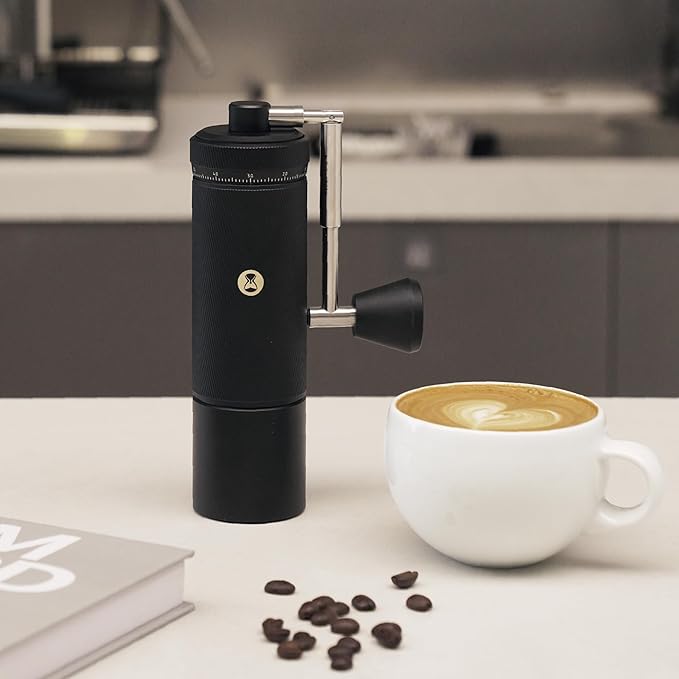Manual Coffee Grinder S3 ESP TIMEMORE, External Adjustment, Designed for Espresso, Upgrade Integrated All-Metal Body, Folding Handle, Black