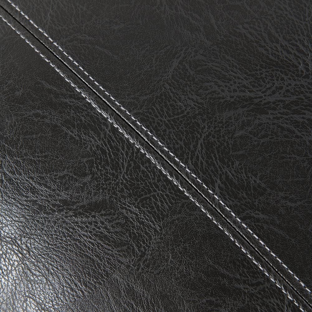 Fancy Homi Dark Gray Long Lumbar Faux Leather Decorative Throw Pillow Covers 12x24 Inch for Outdoor Couch Bed, Modern Farmhouse Boho Home Decor, Grey Hand Stitched Cushion Case 30x60 cm