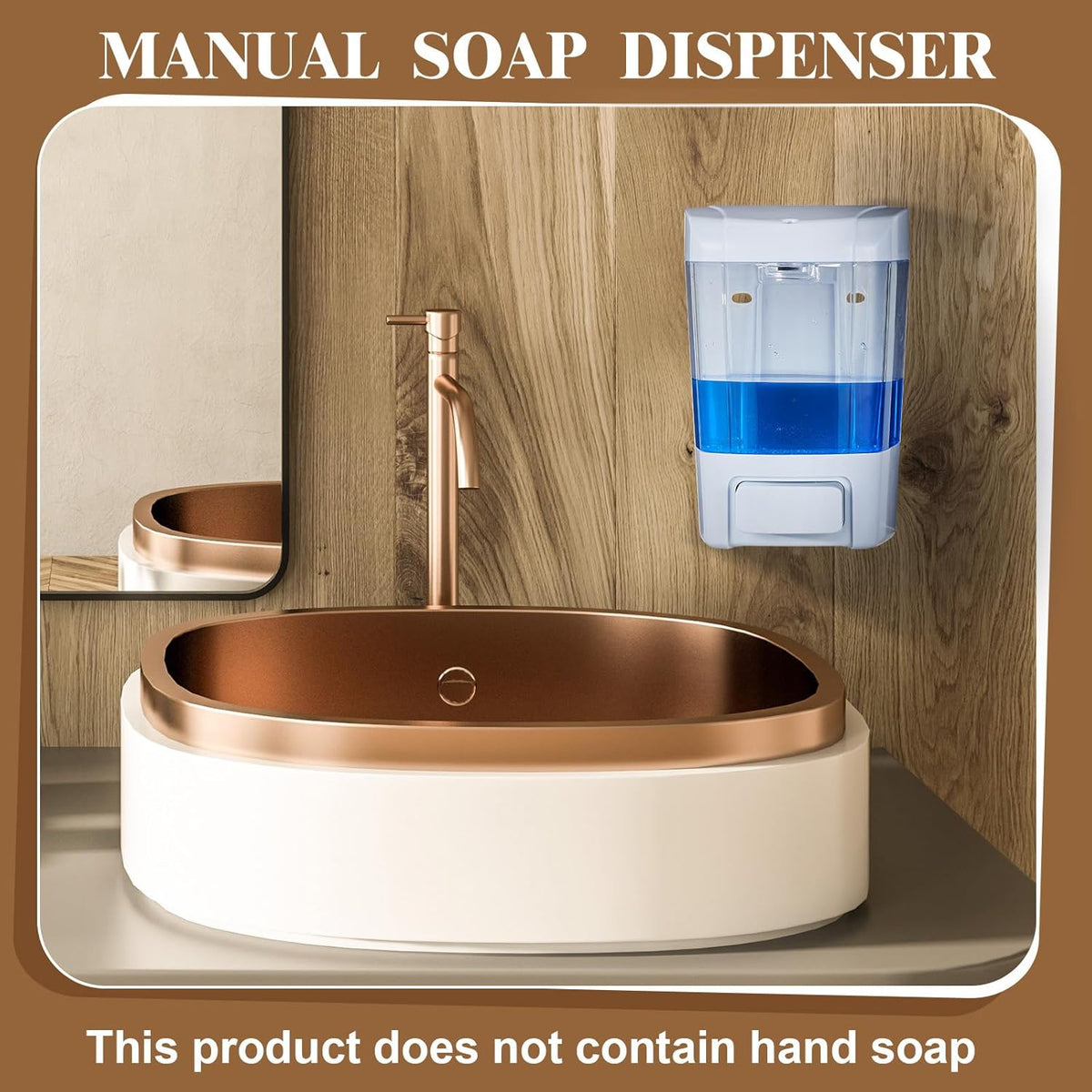 Hushee 6 Pcs Plastic Wall Mounted Soap Dispenser Commercial Manual Soap Dispenser Containers for Kitchen Shower Hotel