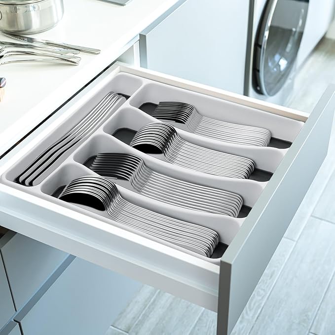 60-Piece Silverware Set with Organizer,AIVIKI Stainless Steel Flatware Set for 12,Cutlery Utensil Sets for Home Restaurant,Tableware Set Include forks spoons and knives,Mirror Polished,Dishwasher Safe