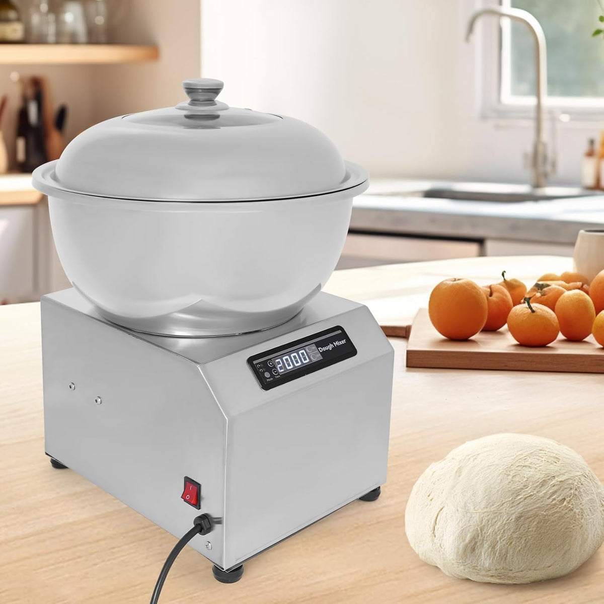 Commercial Dough Mixer Electric, 14Qt 1500W 201 Stainless Steel Large Dough Maker Machine, Heavy Duty Flour Mixing Machine, Bread Mixer for Restaurant School Bakery