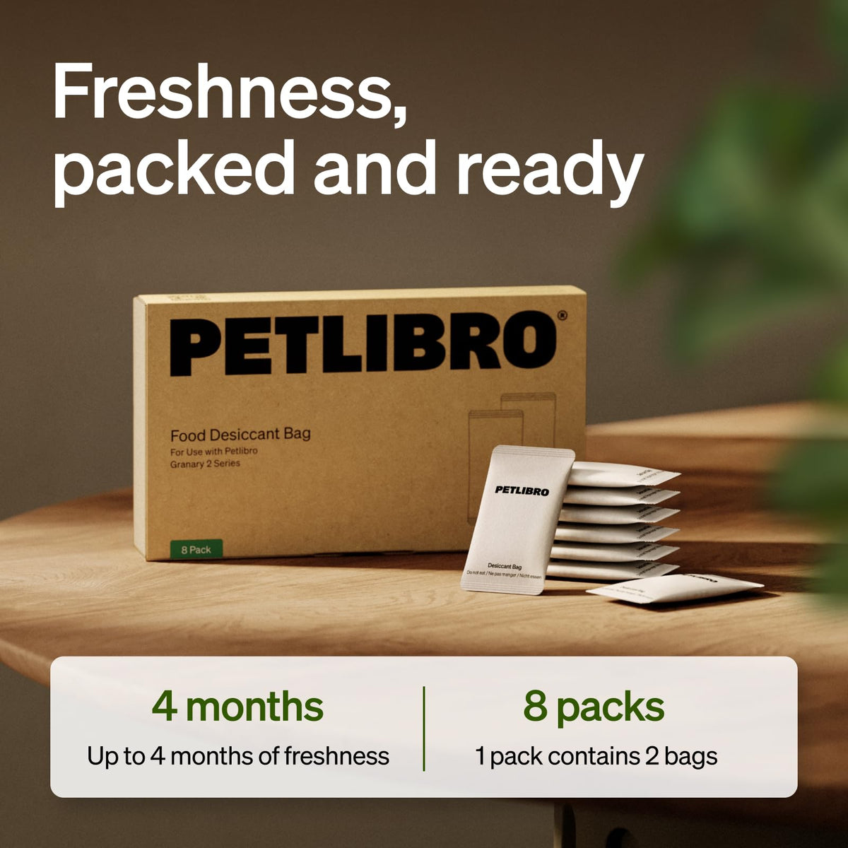 PETLIBRO New Pet Food Desiccant Bag, 8 Packs (16 Bags) for Cat and Dog Food