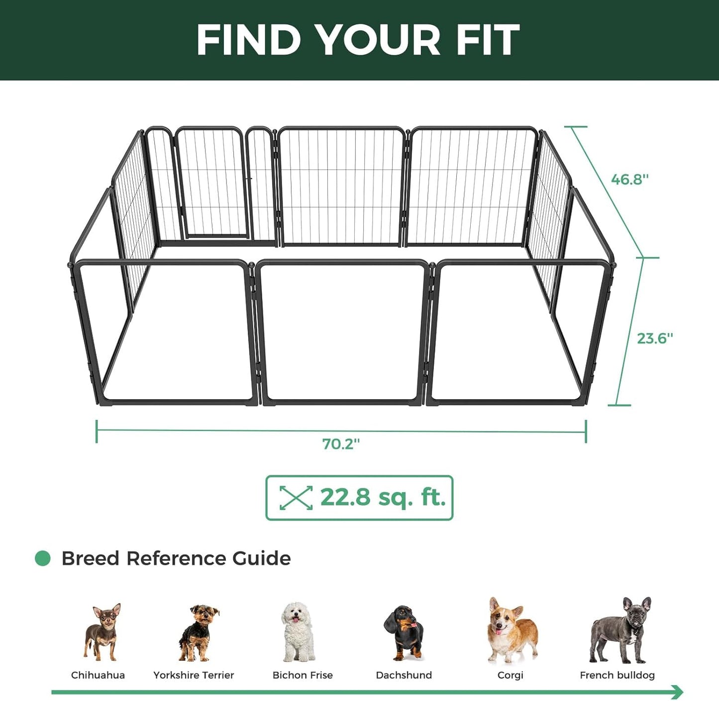 FXW Homeplus Unleashed Indoor Dog Playpen - Stress-Free and Safe Play, Heavy Duty 24 Inch 5 Acrylic Panels + 5 Wire Panels Dog Pen for Puppy and Small Dogs, Black│Patented