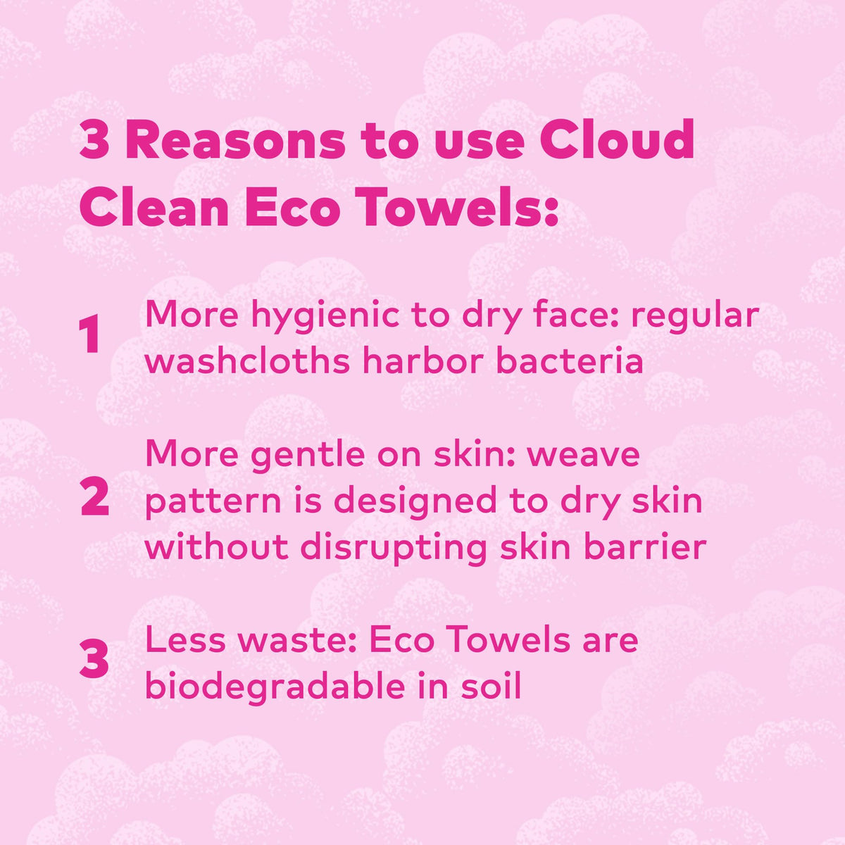 MakeUp Eraser Cloud Clean Eco Towelettes, Certified 100% USDA Biobased Face Towel, Biodegradable Disposable Face Towelette, Dry Wipe Made From Ultra Soft, 100% Eucalyptus Fibers, 60ct., 1 pack