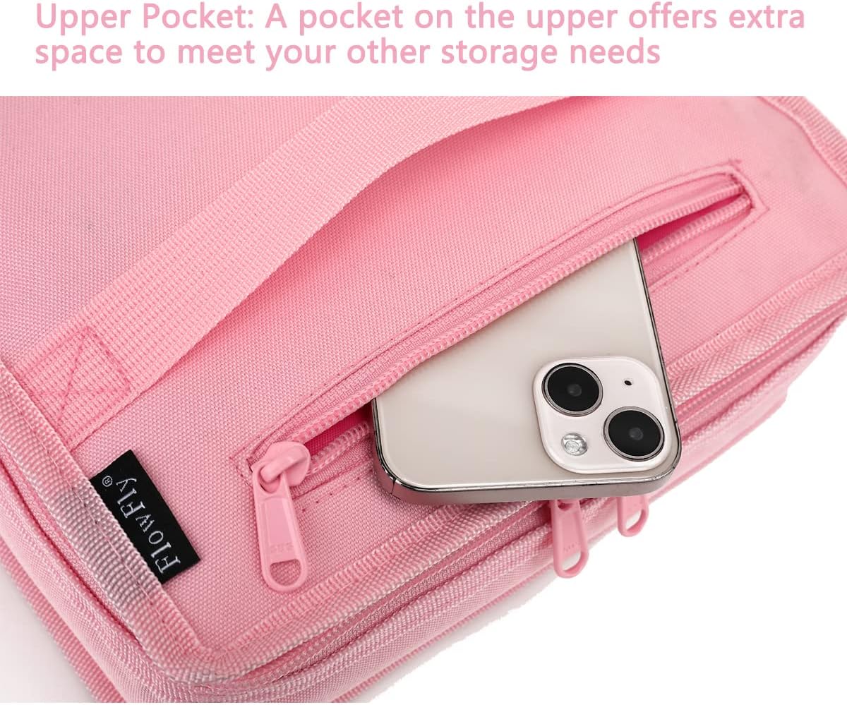 FlowFly Small Insulated Lunch box Portable Soft Bag Mini Cooler Thermal Meal Tote Kit with Handle for Work & School, Pink
