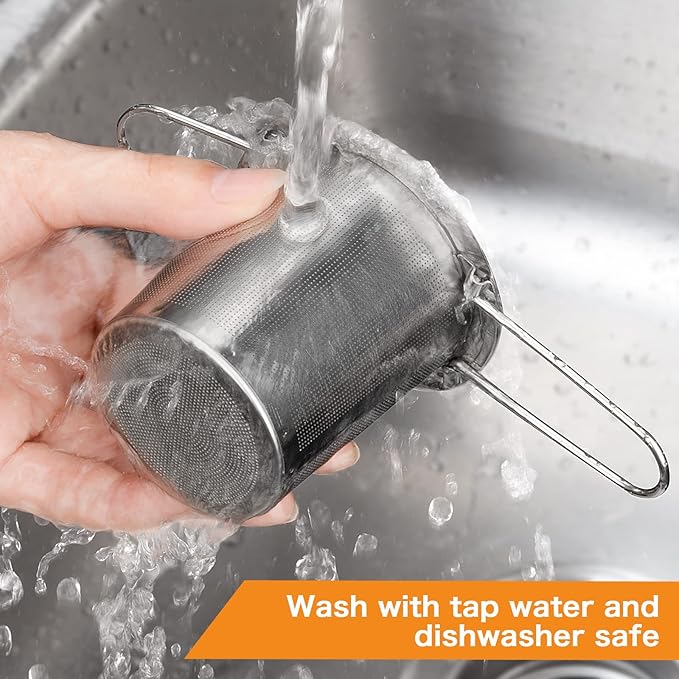 Tea Infuser, Evmliy Stainless Steel Tea Strainer Sitting in Mugs, Tea Infusers for Loose Tea, Tea Diffuser Long-Handled Tea Strainers Tea Filters, Loose Leaf Tea Steeper for Herbs Spices