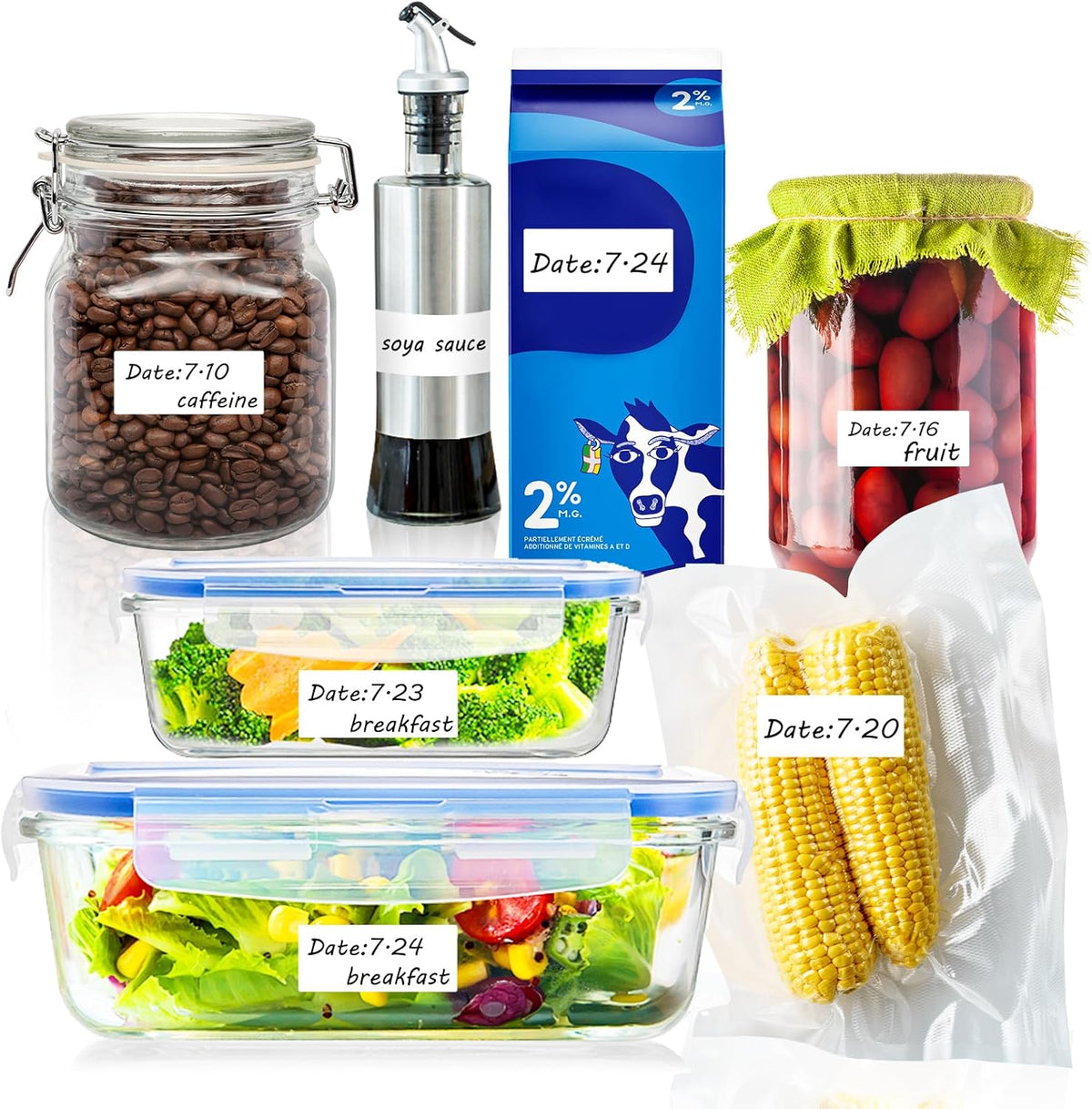 1200 Blank Removable Freezer Labels Water Oil Resistant with Perforation Line for Easy Distribution and Use,Apply Food containers Jars,and Kitchen Pantry Organization (1 "x 2")