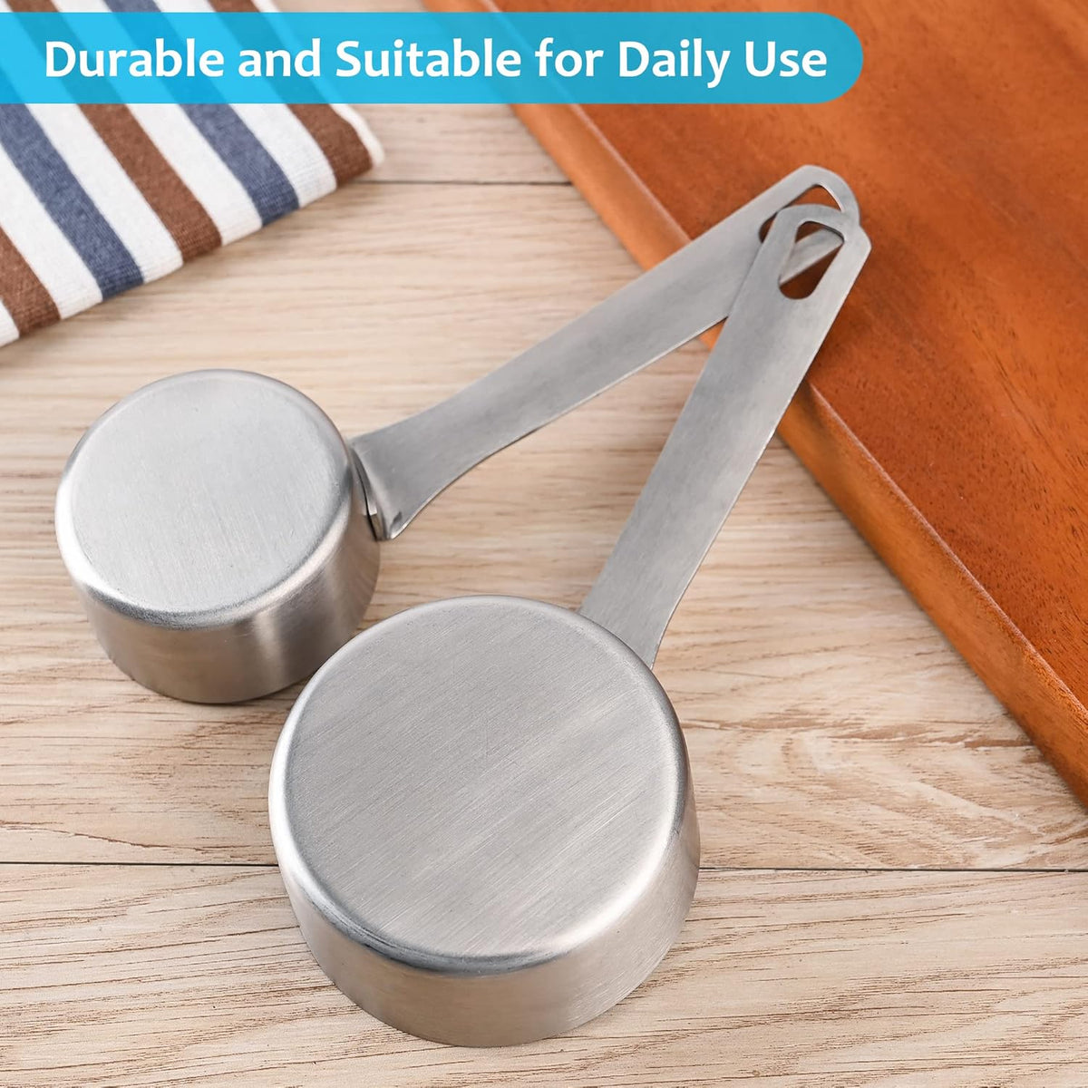 Measuring Cups Set, 18/8 Stainless Steel Measuring Cups Set for Baking & Kitchen, Metric & US Metal Measure Cup for Dry & Liquid Ingredients