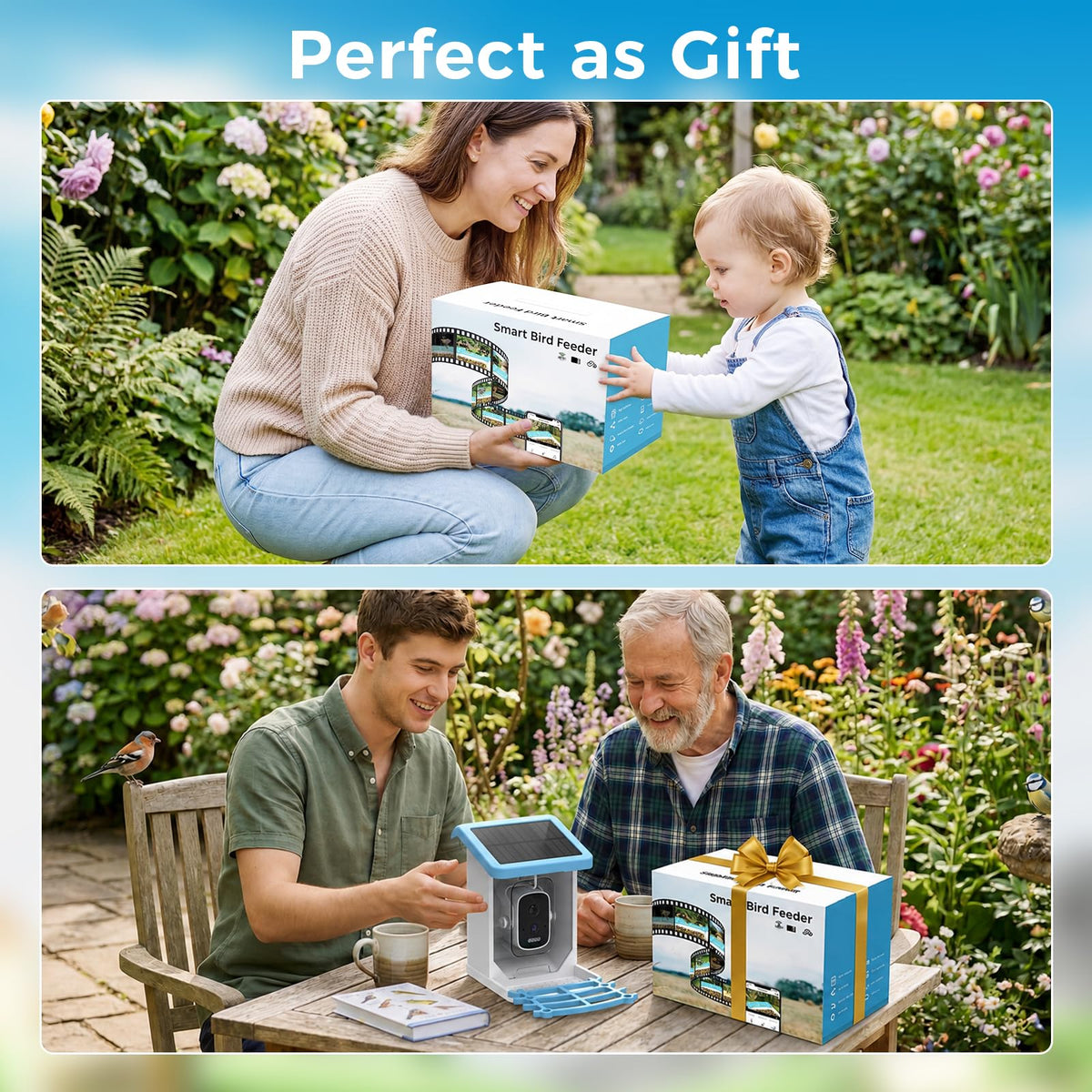 Smart Bird Feeder with Camera Integrated Solar Roof, Bird House with Camera