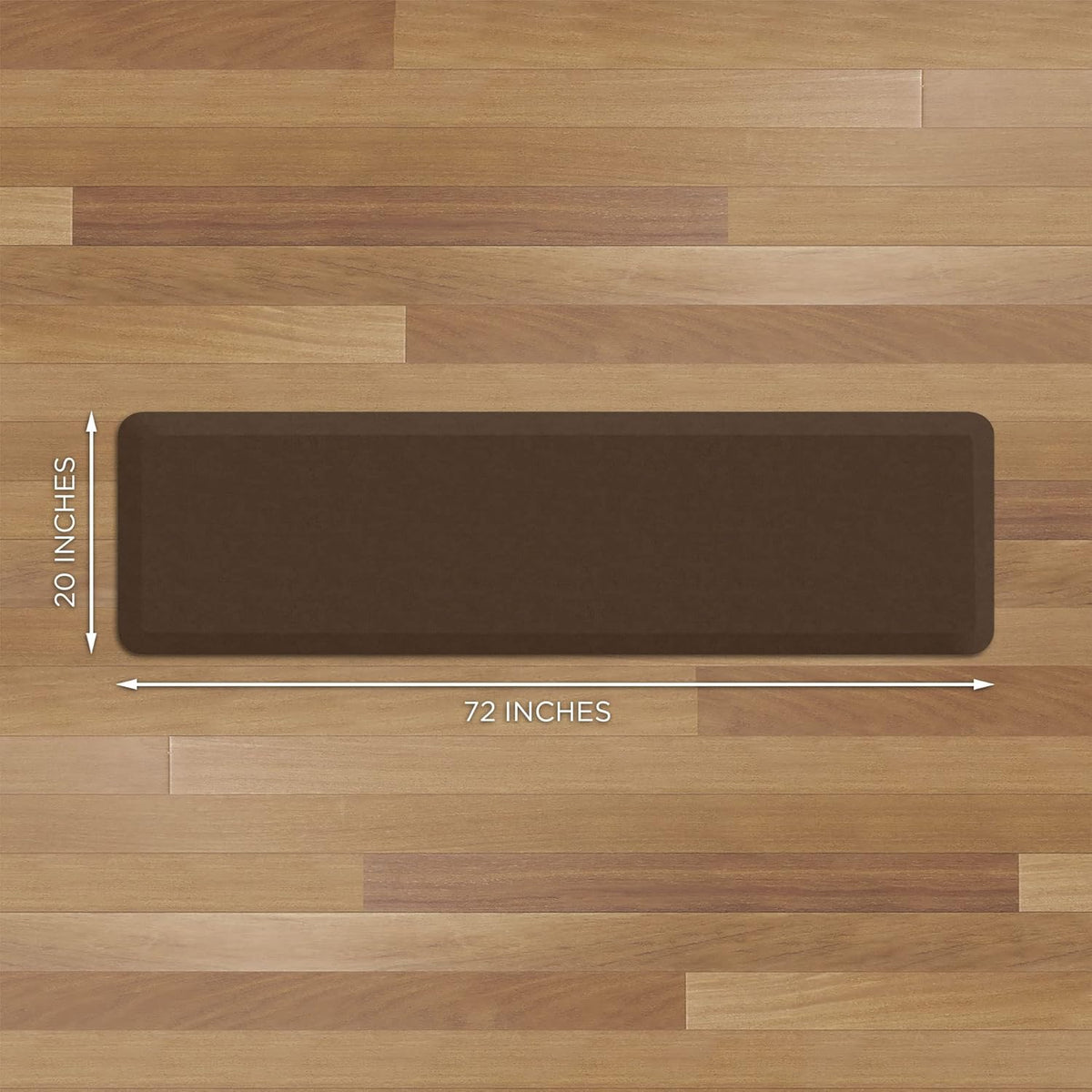 NewLife Anti Fatigue Nonslip Mat: Hard Floor Utility Mats for Garage, Patio and Kitchen - 20" x 72" x .5" - Vintage Leather Rustic Brown