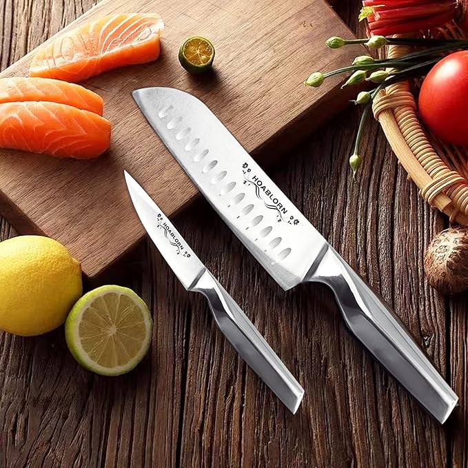 Knife Set with Block Knife Set German Stainless Steel 17 Piece Kitchen Knife Set Knife Knives Set,We Will also Throw In 1 Box Of 5 Piece Wine Corkscrew Set!