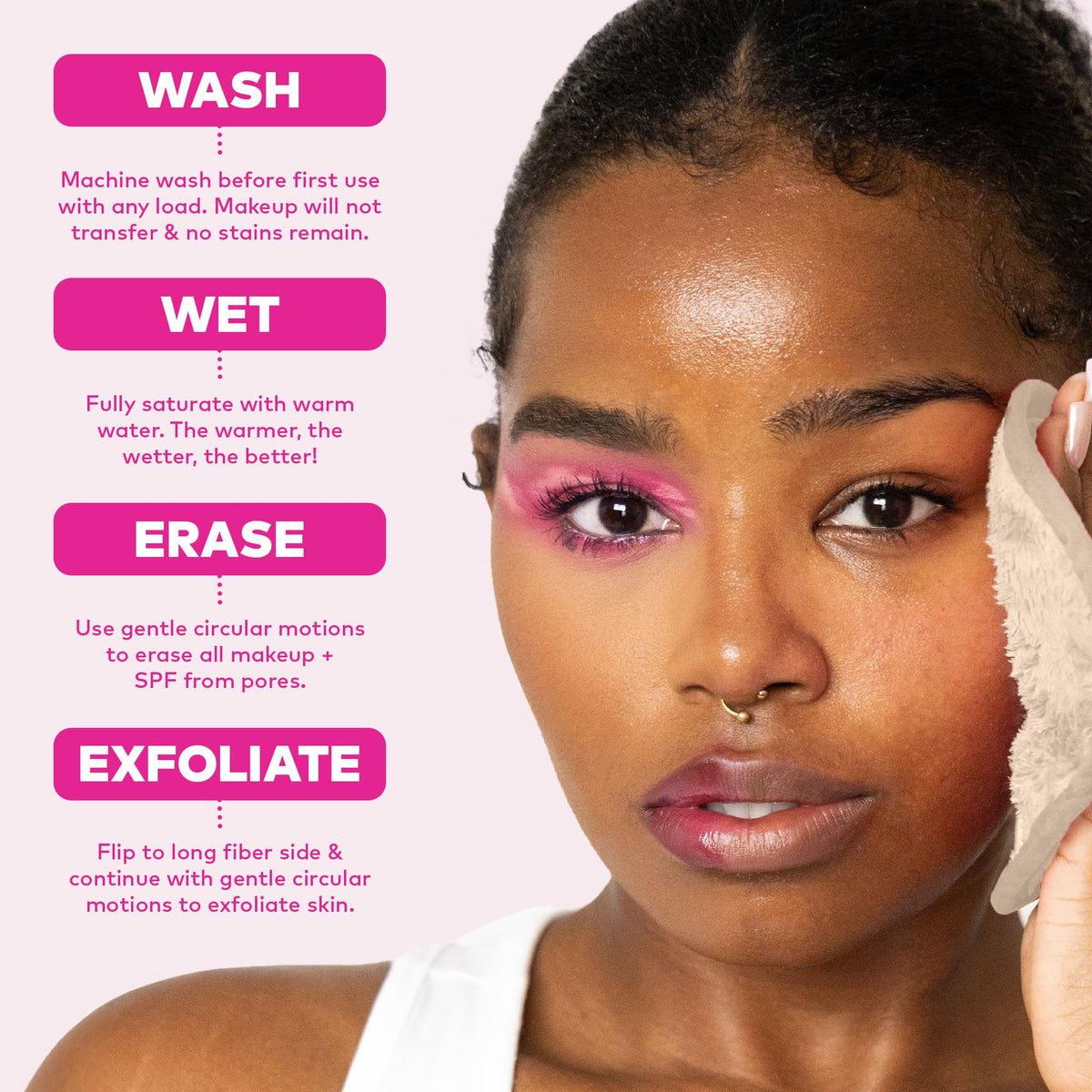 The Original MakeUp Eraser Mini PRO 5-pack, Erase All Makeup With Just Water, Including Waterproof Mascara, Eyeliner, Foundation, Lipstick, Sunscreen and More! Sweet Cream, 5ct