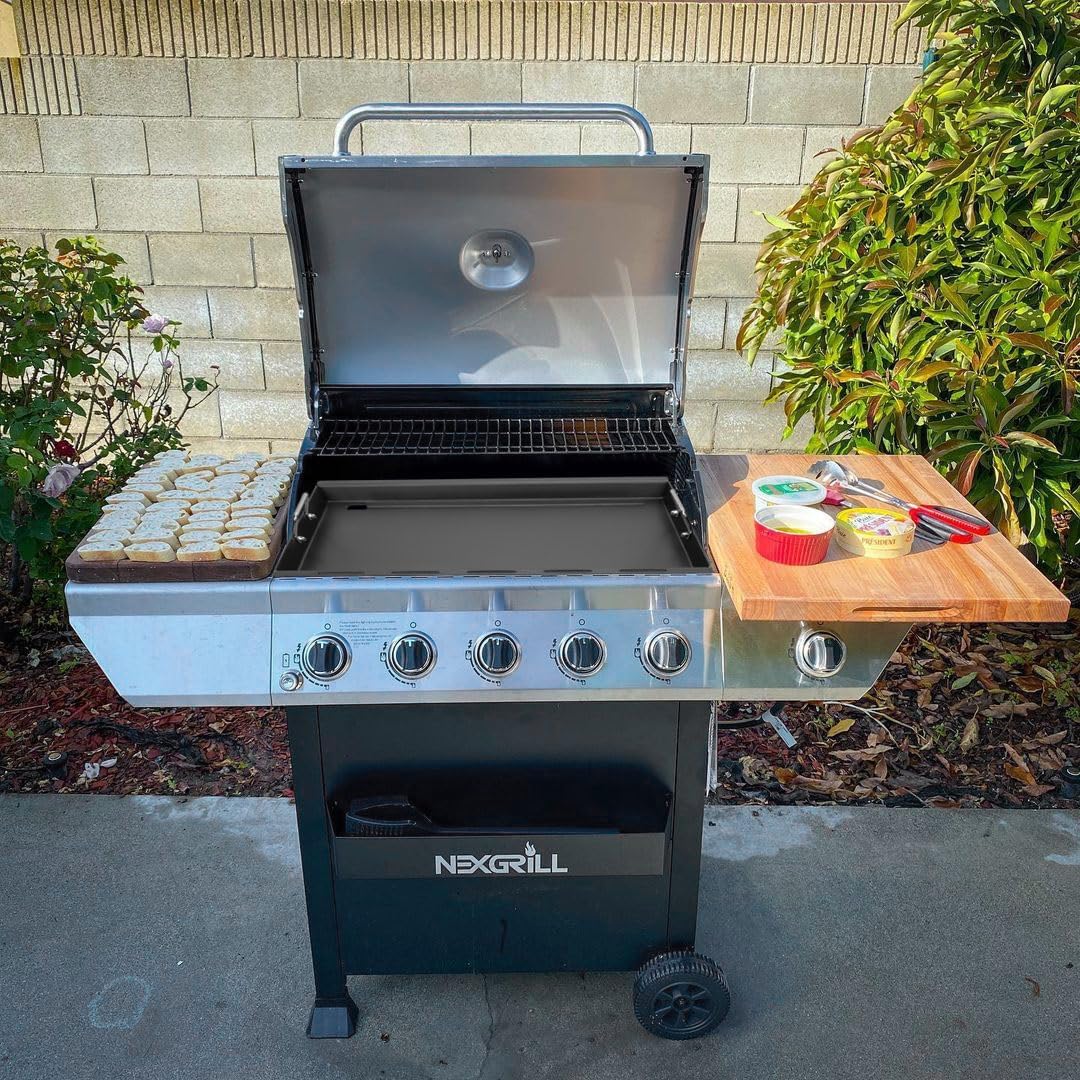 Full-Size Griddle Inserts for Home Depot Nexgrill 5 Burner 720-0888, 720-0888N, 720-0882A, 720-0882S, Flat Top Grill Griddle for Nexgrill 4 Burner 720-0830H 720-0830X 720-0888S 720-0783W, Carbon Steel