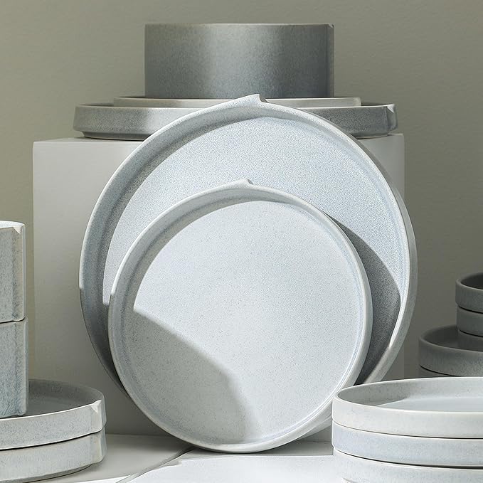 Stone Lain Bao 4-Piece Dinner Plate Set Stoneware, Blue-Grey