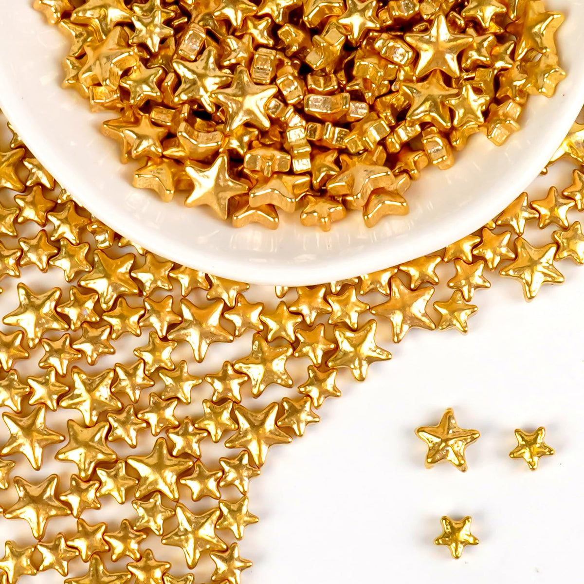Gold Star Sprinkles for Cake Decorating, Edible Star Sugar Candy, Mix Size, Baking For Cupcakes, Decorating, Cookies, Donuts, Wedding Party, Holiday, 150g/5.29oz