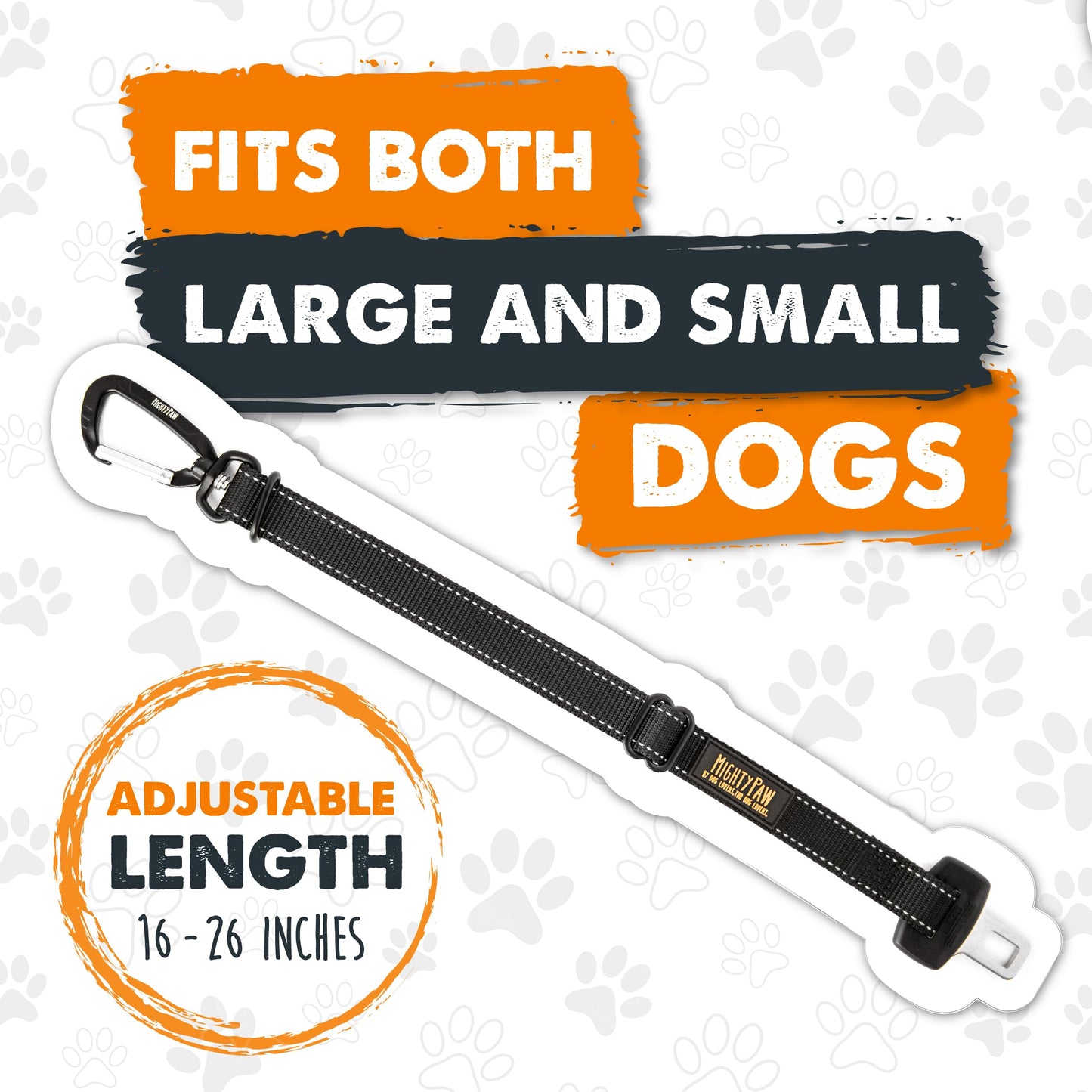 Mighty Paw Dog Seat Belt for Car, Heavy-Duty Aviation Aluminum Carabiner