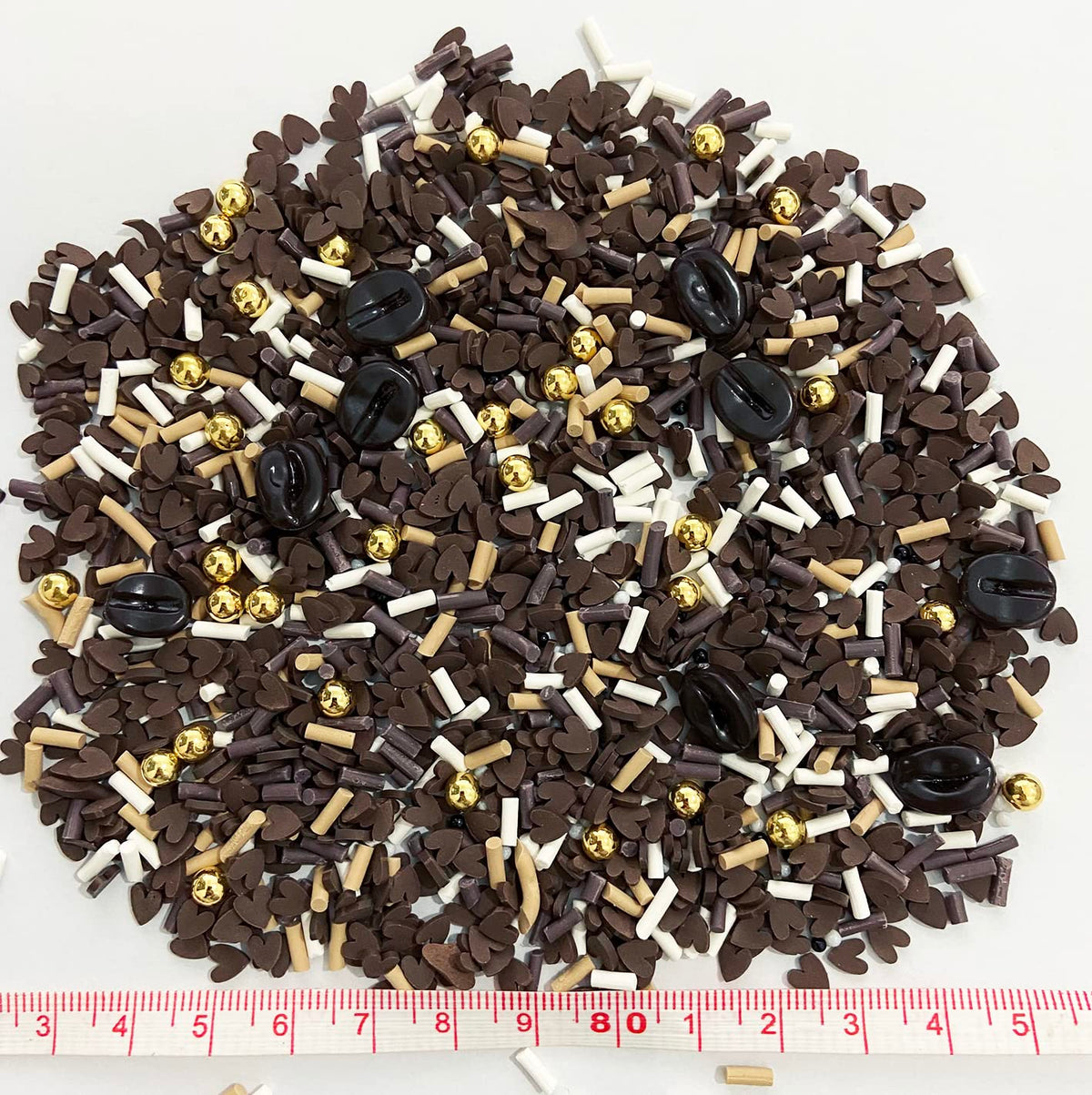 EHOPE Fake Sprinkles Resin Sprinkles Fake Candy Sprinkles Clay Sprinkles Polymer Sprinkles Polymer Clay Slices for Nail Art DIY Crafts Cake Phone Case(40G-Chocolate-41)