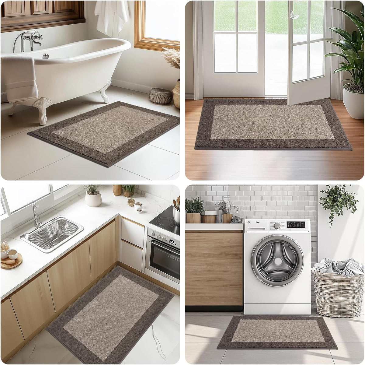 Machine Washable Runner Rug 32" x 96", Non Slip Kitchen Mat for Floor, Absorbent Entryway Rug for Kitchen, Bedroom, Living Room, Hallway, Door (Roll Packing)