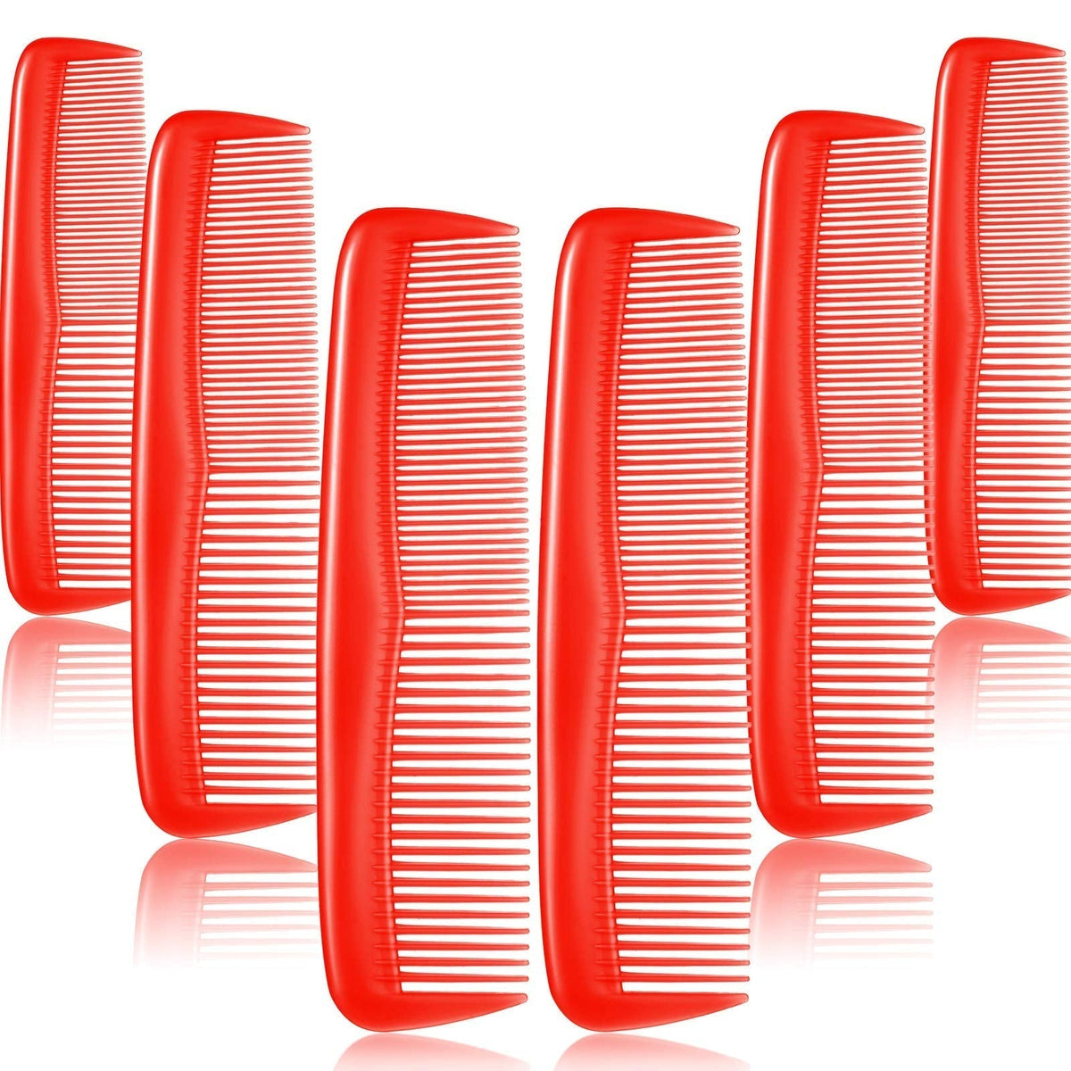 Leinuosen 12 Pieces Hair Combs Set Pocket Plastic Fine Tooth Dressing Comb For Women And Men, Peines Para Cabello(Red)