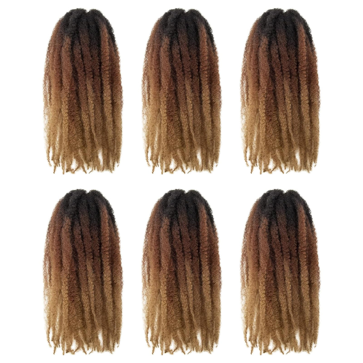 Toyotress Marley Twist Braiding Hair - 18 Inch Ombre Brown Blonde Long Marley Hair For Faux Locs, Afro Kinky Curly Marley Twist