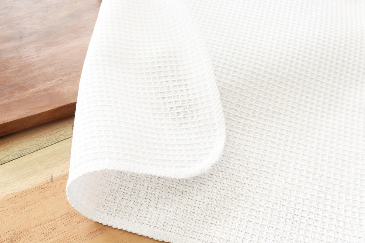 PurpleEssences Dish Cloths and Dish Rags - 6 Pack Waffle Weave Solid Kitchen Dish Wash Cloths, 100% Cotton, 12 x 12 Inches, Ultra Soft Absorbent Quick Drying - Spring Summer - White