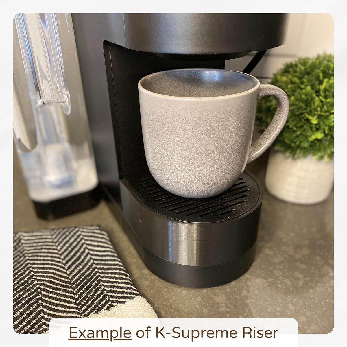 Drip Tray Mug/Cup Riser Made for the Keurig to Reduce Splashes - Riser Only (Gray, K-Mini 1.25 Inches Tall)