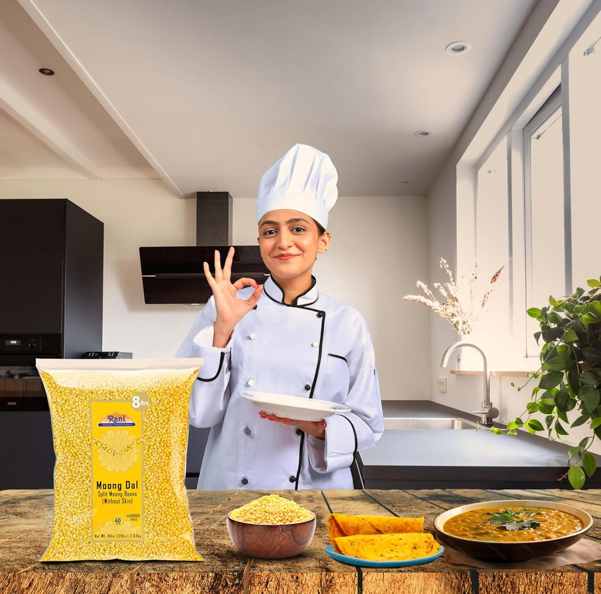 Rani Moong Dal (Split Mung Beans Without Skin) Lentils Indian 128oz (8lbs) 3.63kg Bulk ~ All Natural | Gluten Friendly | Non-GMO | Kosher | Vegan | Indian Origin