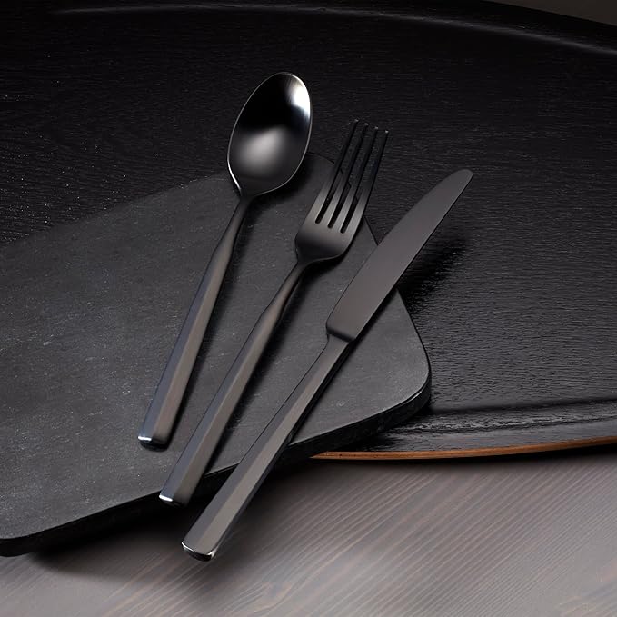 Oneida 897335 Ryder Satin Black 20-Piece Flatware Set