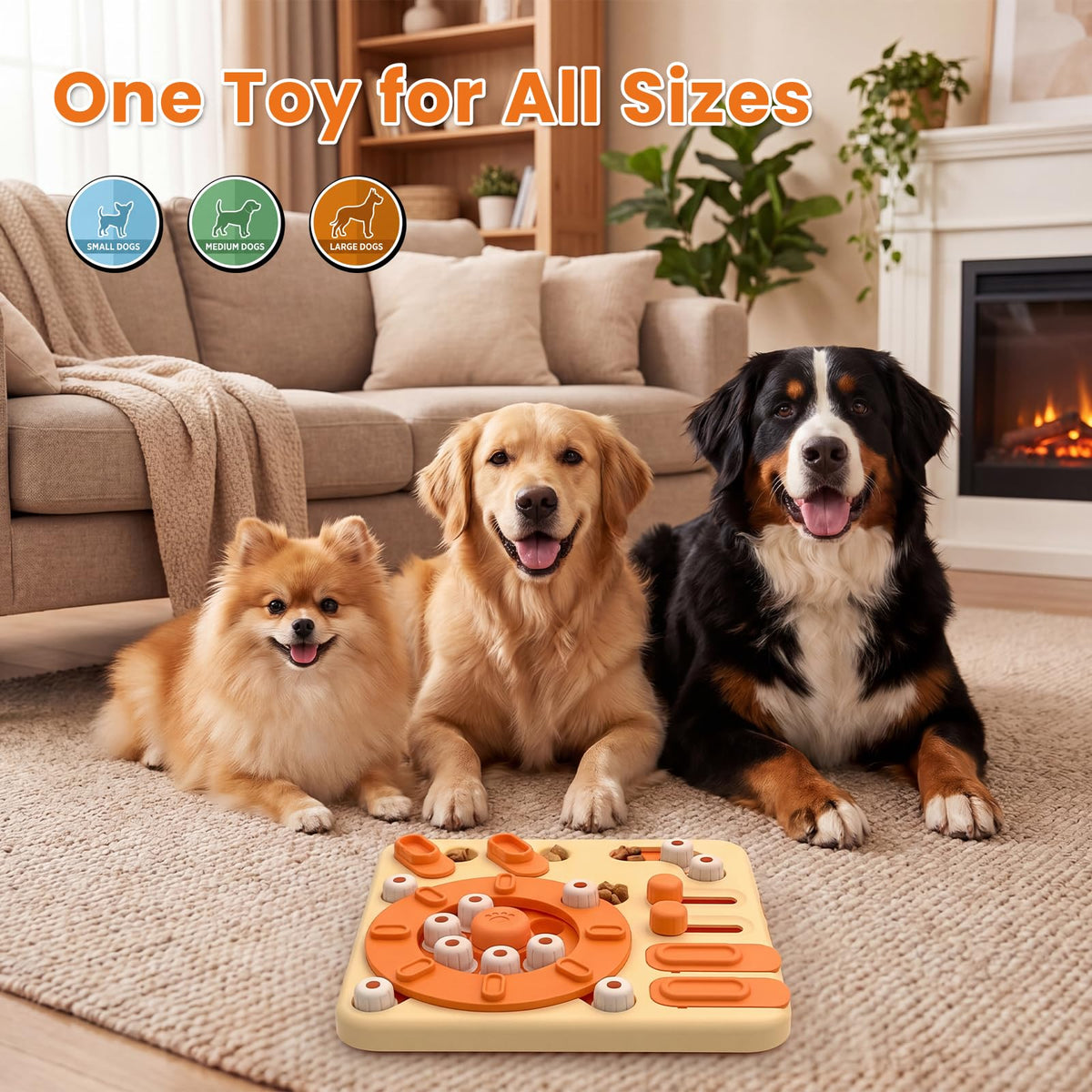 Myrauv Dog Puzzle Toy, 4-Level Interactive Dog Toys with Suction Cups, Brain Stimulating Puzzle Feeder Dog for Large Medium Small Dogs, Slow Feeder
