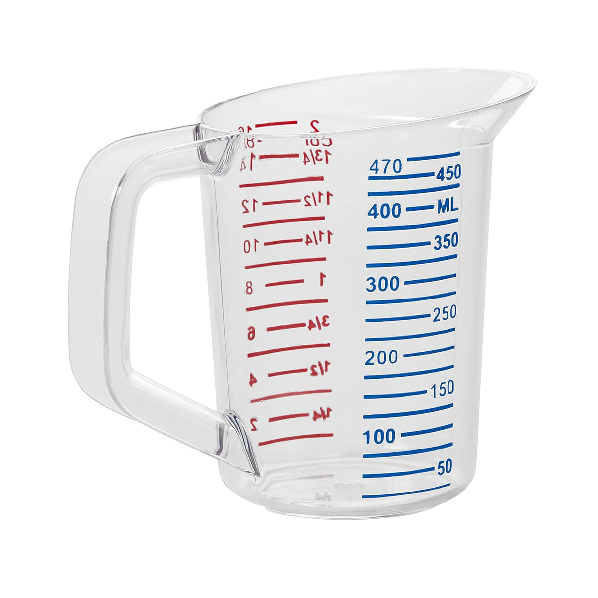 Rubbermaid Commercial Products Bouncer Clear Measuring Cup, 2-Cup/0.5-Quart, Clear, Strong Food Grade, Easy Read for Liquid/Dry Ingredients, for Home/Professional Kitchen (Pack of 6)