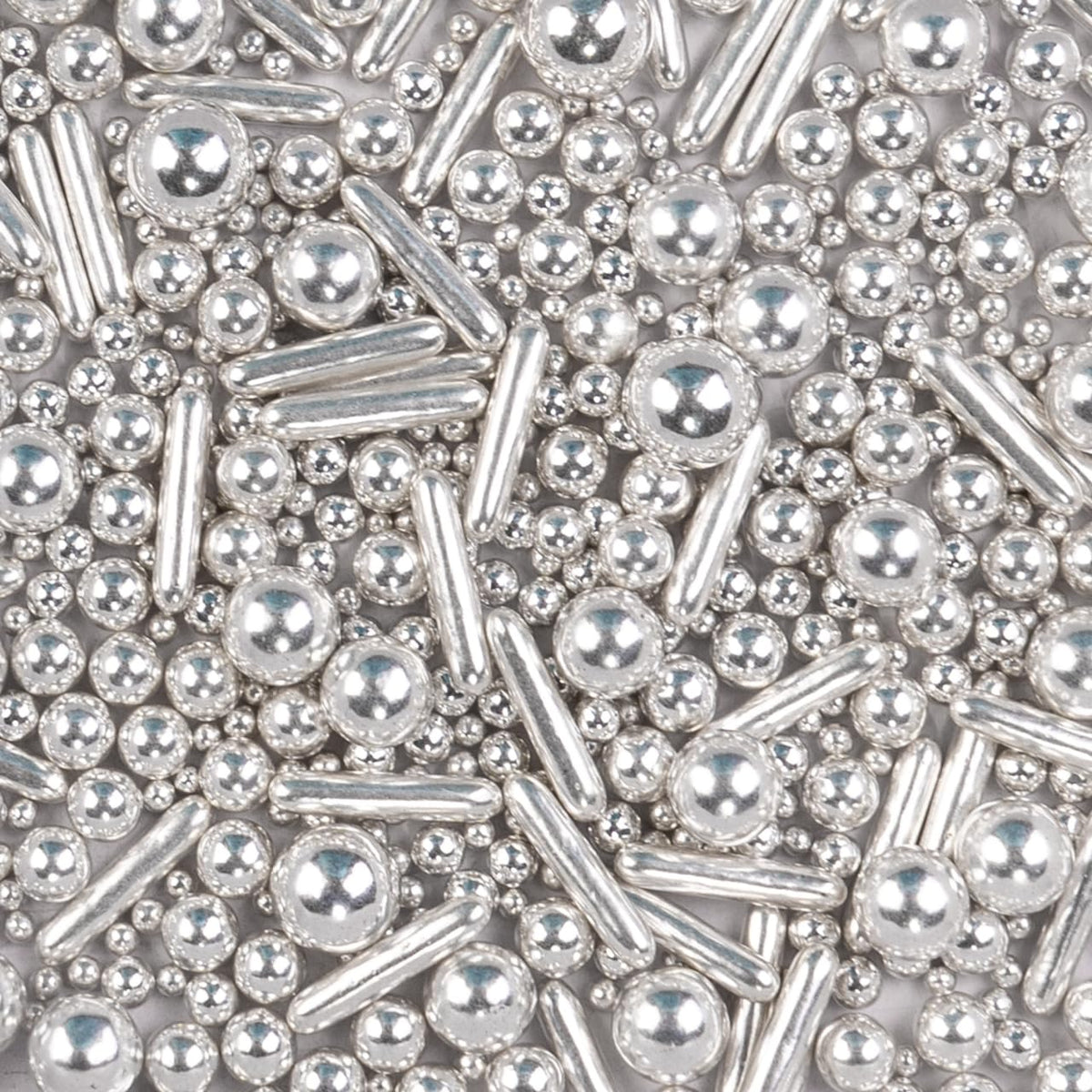 Dazzjoy Silver Pearl Rods Sprinkles, 130g/4.58oz, Mix Size, Pearl Sprinkles for Cupcake Decorating, Cupcake Toppers, Cake Decorations, Ice Cream, Wedding Party Valentines Easter Supplies