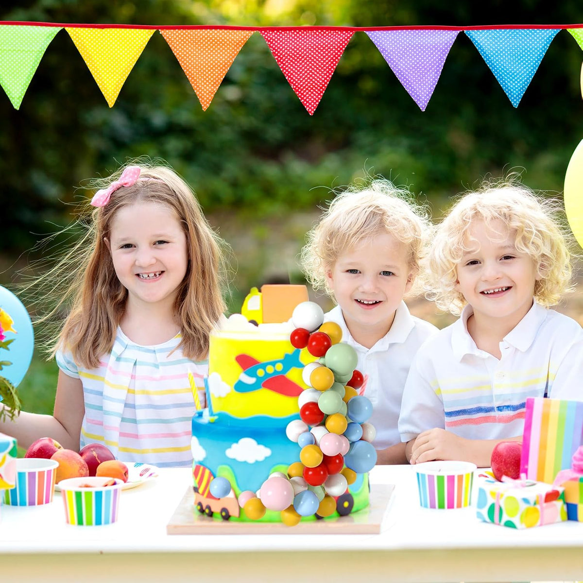 48 Pcs Balls Cake Topper Decorations Balloon Cupcake Toppers Foam Cake Topper Balls Cake Balls Decorations for Birthday Party Wedding Cake Decorating(Red,Yellow,Green,Pink,Blue,White)