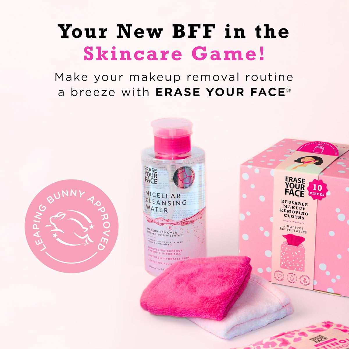 Erase Your Face 50pc Cotton Swabs with Micellar Water