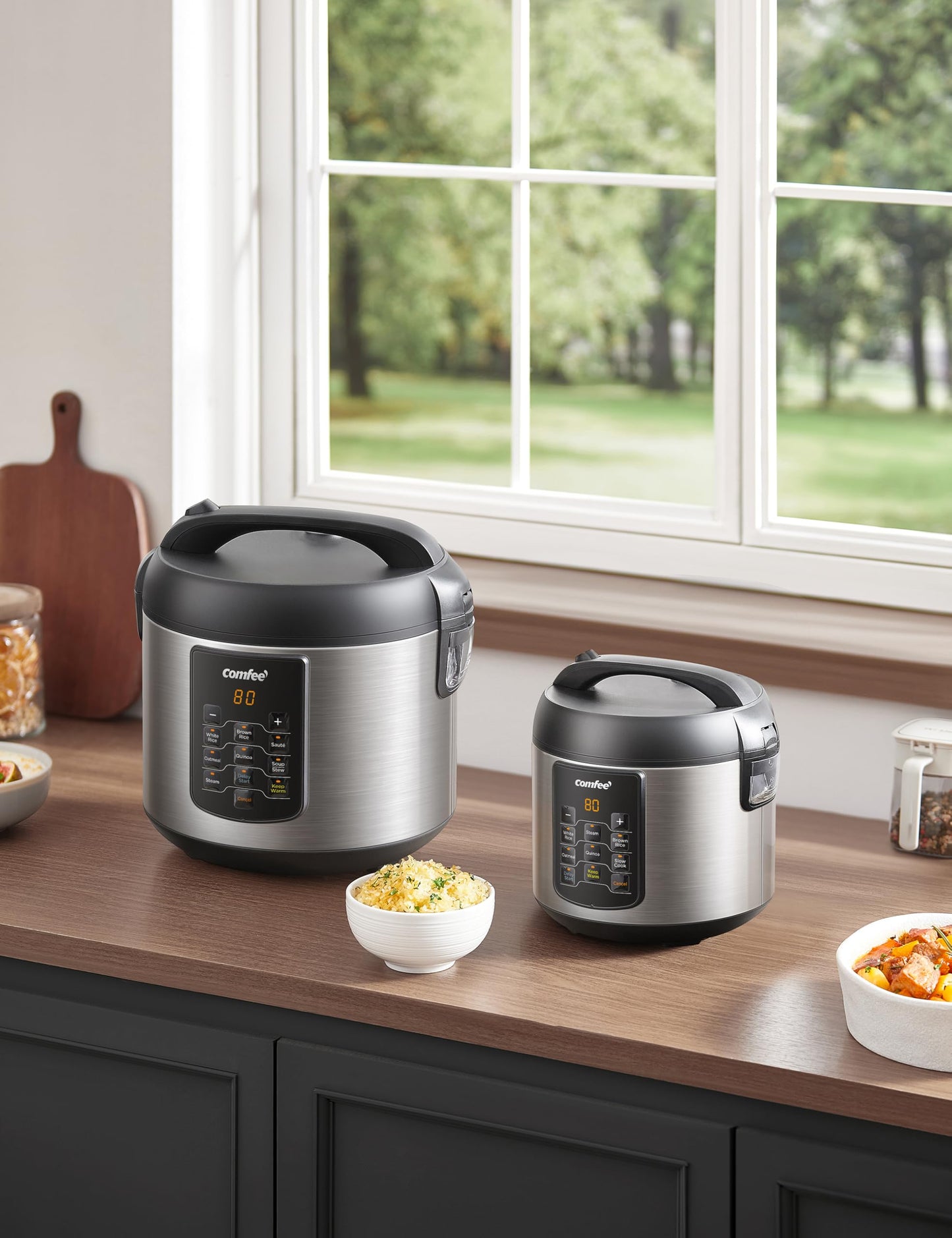 COMFEE' Rice Cooker with 6 Functions, 4-Cups Uncooked Rice