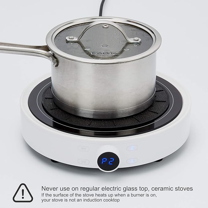 Lazy K Induction Cooktop Mat - Silicone Fiberglass Scratch Protector - for Magnetic Stove - Non Slip Pads to Prevent Pots from Sliding During Cooking_ Black (9.4inches)