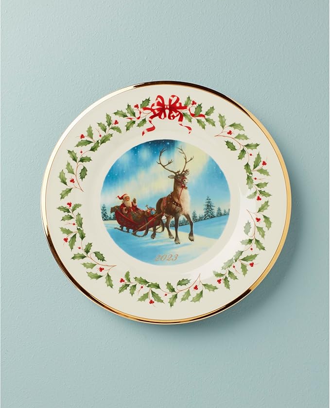 LENOX 895059 2023 Holiday Annual Plate Sleigh Scene