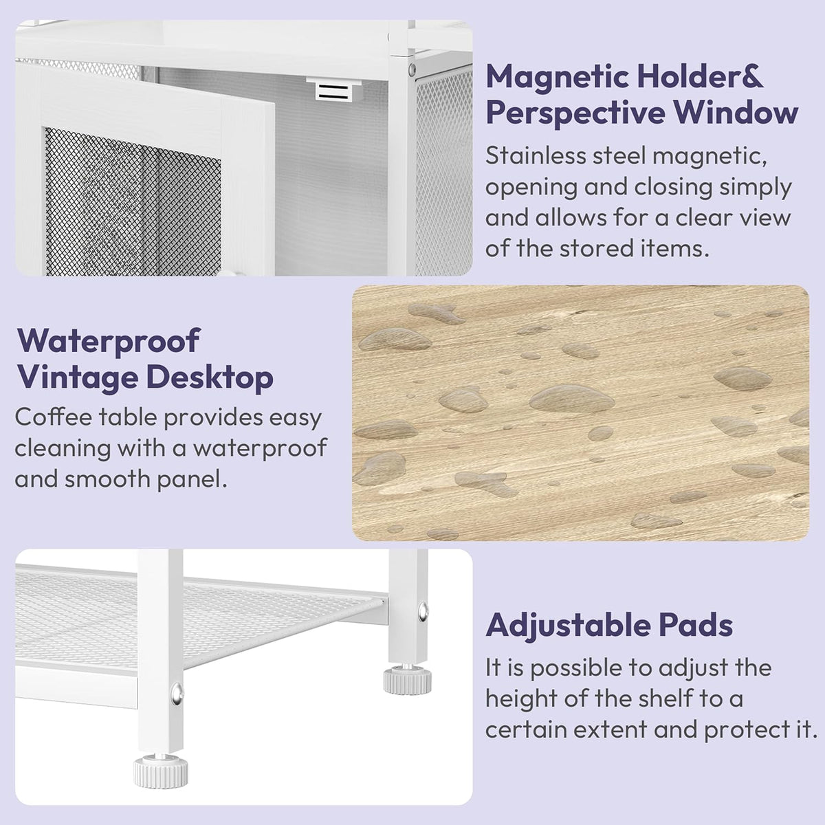 SWTYMIKI Coffee Bar Cabinet Station - Farmhouse Small Coffee Stand Station with Doors, Rustic Storage Organizer for Kitchen, Buffet Sideboard Cabinet Table for Home, Office, Corner, Bar, White